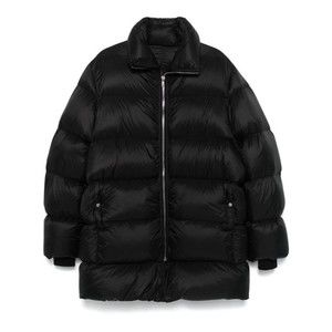 Rick Owens Voluminous Black Puffer Coat With High Collar - NWT